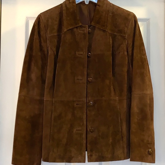 Liz Claiborne suede jacket chocolate Sz 4 - Picture 2 of 8